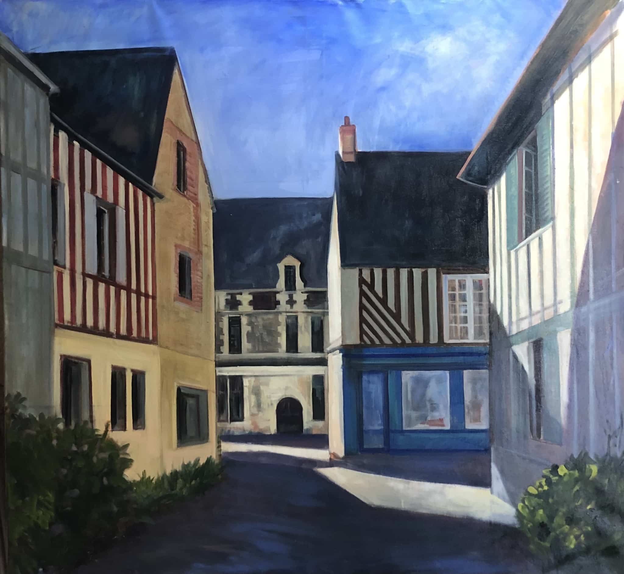 Chicane lumineuse — huile, 130 × 140 cm